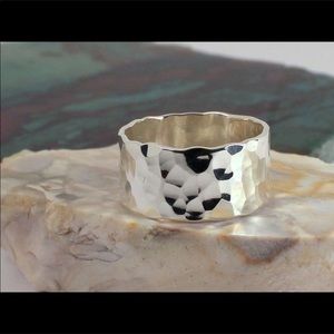 Hammered sterling silver ring